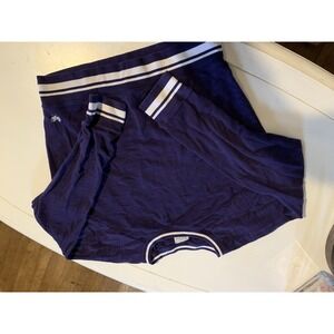 J Crew Vintage Fleece Striped Preppy Crewneck Sweatshirt Tennis embroidery Sz Sm